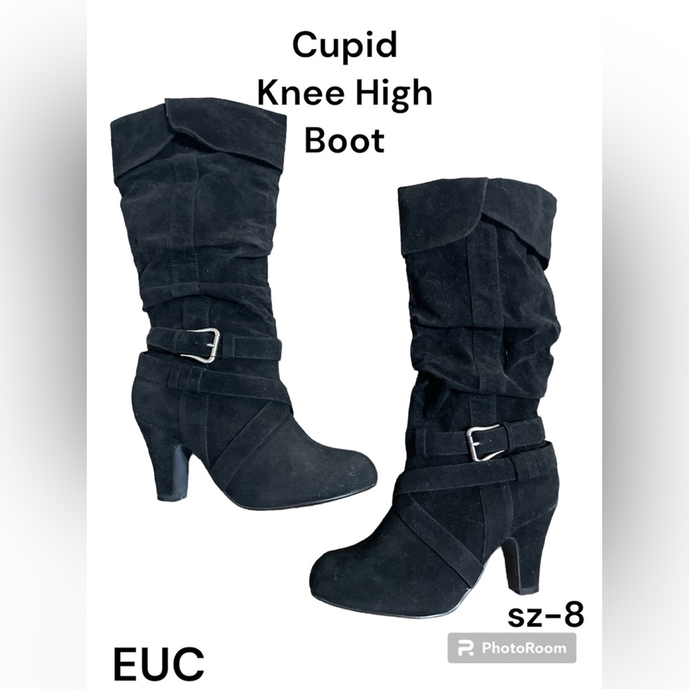 Qupid Knee High Heeled Boots